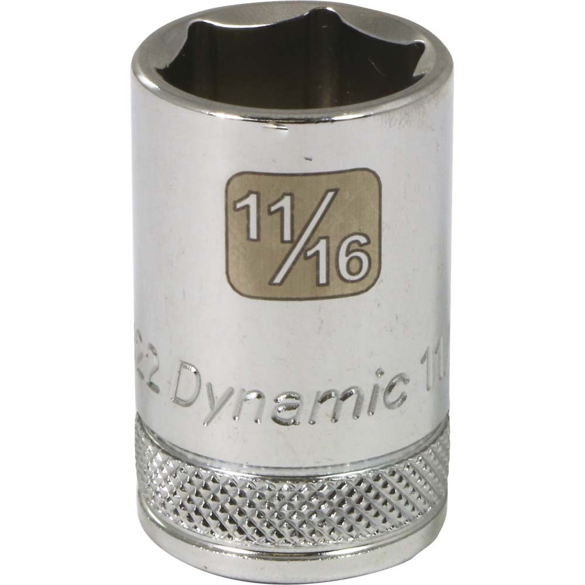 Dynamic Tools 1/2" Drive 6 Point SAE, 11/16" Standard Length, Chrome Finish Socket